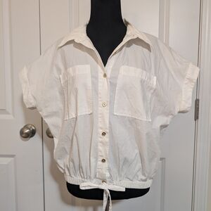 Women's White Button-Up Top